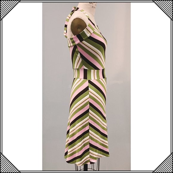 GIGI Diagonal Striped Halter Resort Dress - Picture 3 of 8